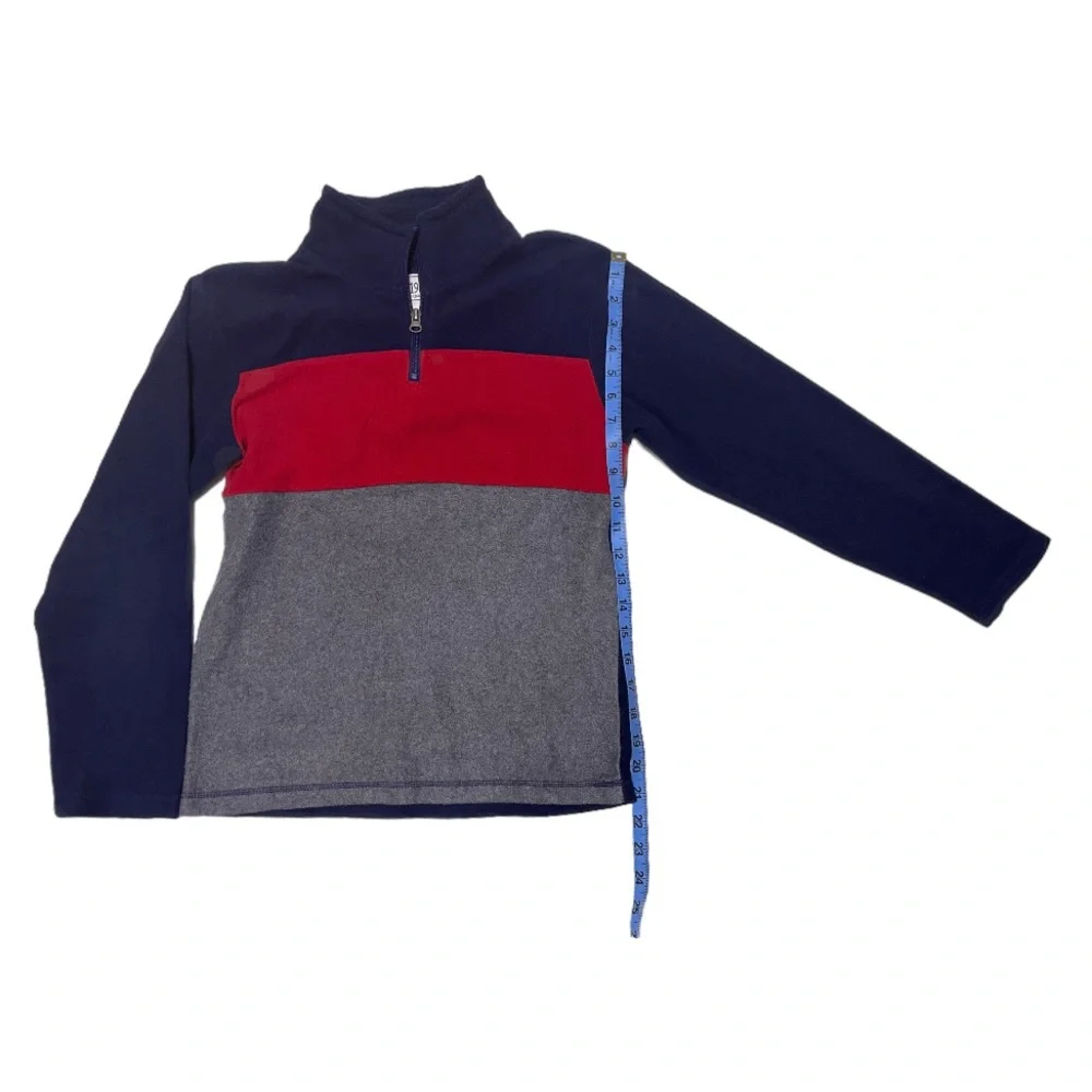 The Children’s Place BOY sze L/G 10/12 Blue, Red & Gray Fleece zipper Jacket Top